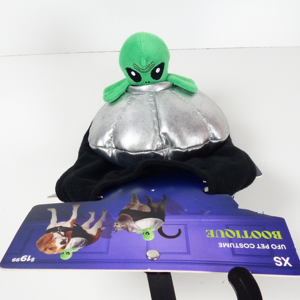 Bootique UFO Alien Rider Animal Pet Dog Cat Halloween Costume XS Spaceship Plush